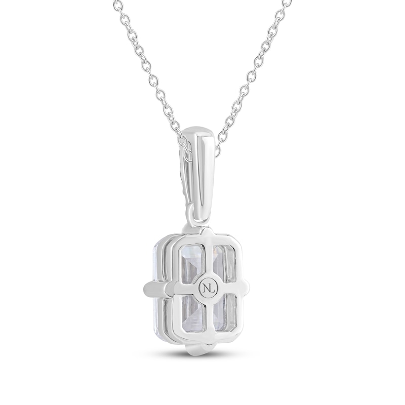 Main Image 3 of Neil Lane Artistry Emerald & Round-Cut Lab-Grown Diamond Necklace 2 ct tw 14K White Gold 18"