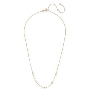 Rocksbox The Parker Lab-Grown Diamond Station Necklace 1/15 ct tw 24K Yellow Gold Vermeil Sterling Silver 19"