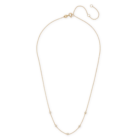Rocksbox The Parker Lab-Grown Diamond Station Necklace 1/15 ct tw 24K Yellow Gold Vermeil Sterling Silver 19"