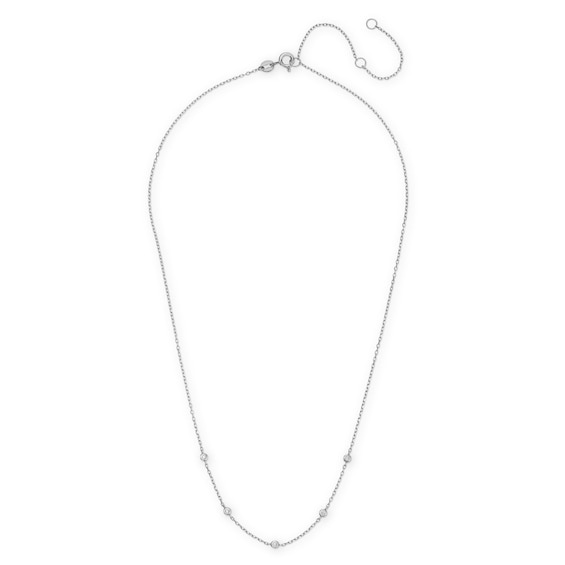 Rocksbox The Parker Lab-Grown Diamond Station Necklace 1/15 ct tw Sterling Silver 19"