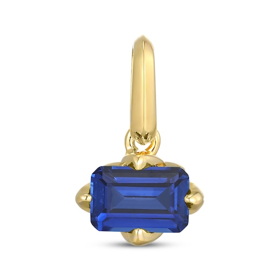 STUDIO BY KAY Emerald-Cut Blue Lab-Created Sapphire East-West Charm 24K Yellow Gold Vermeil Sterling Silver