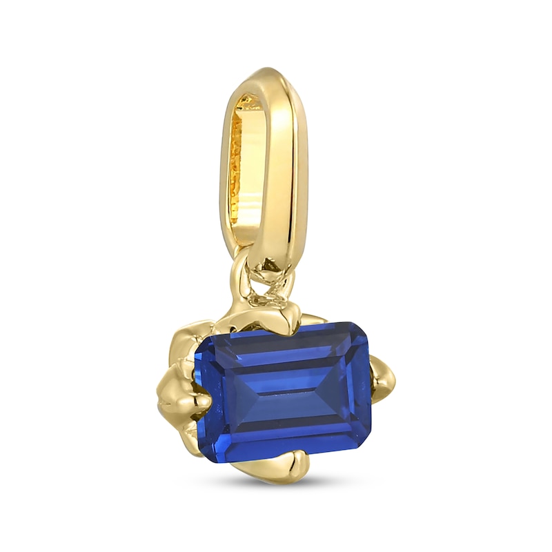 Main Image 2 of STUDIO BY KAY Emerald-Cut Blue Lab-Created Sapphire East-West Charm 24K Yellow Gold Vermeil Sterling Silver