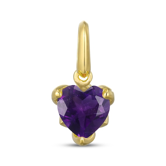 STUDIO BY KAY Heart-Shaped Amethyst Charm 24K Yellow Gold Vermeil Sterling Silver