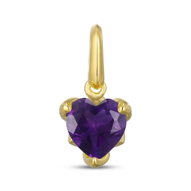 Main Image 1 of STUDIO BY KAY Heart-Shaped Amethyst Charm 24K Yellow Gold Vermeil Sterling Silver