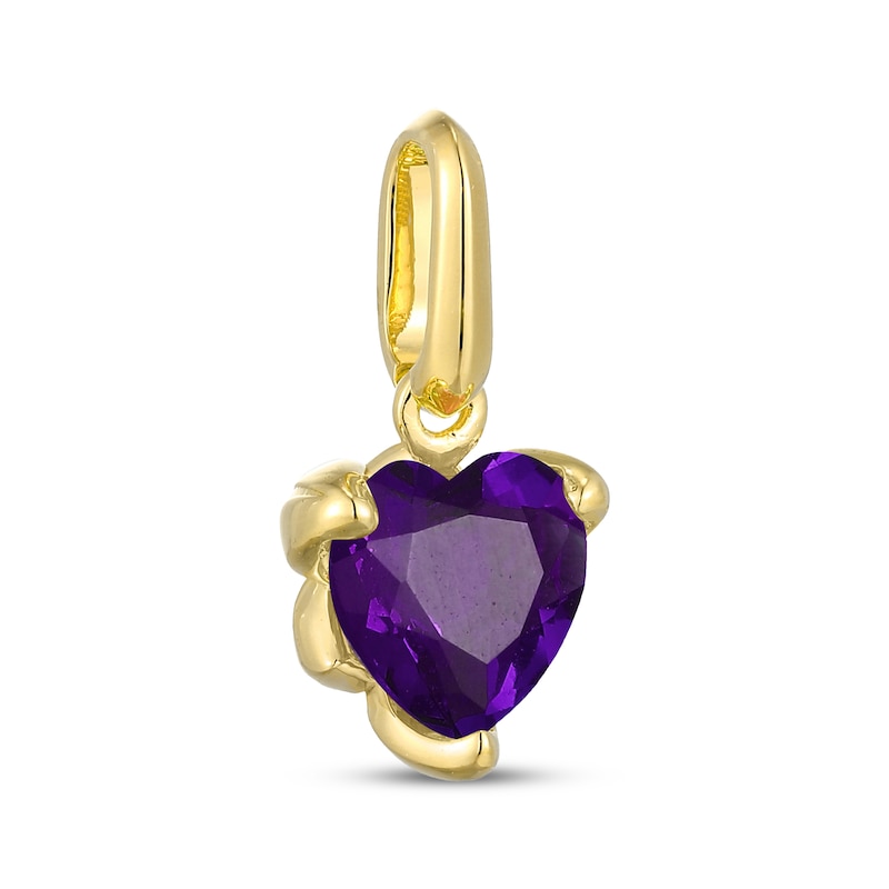 Main Image 2 of STUDIO BY KAY Heart-Shaped Amethyst Charm 24K Yellow Gold Vermeil Sterling Silver