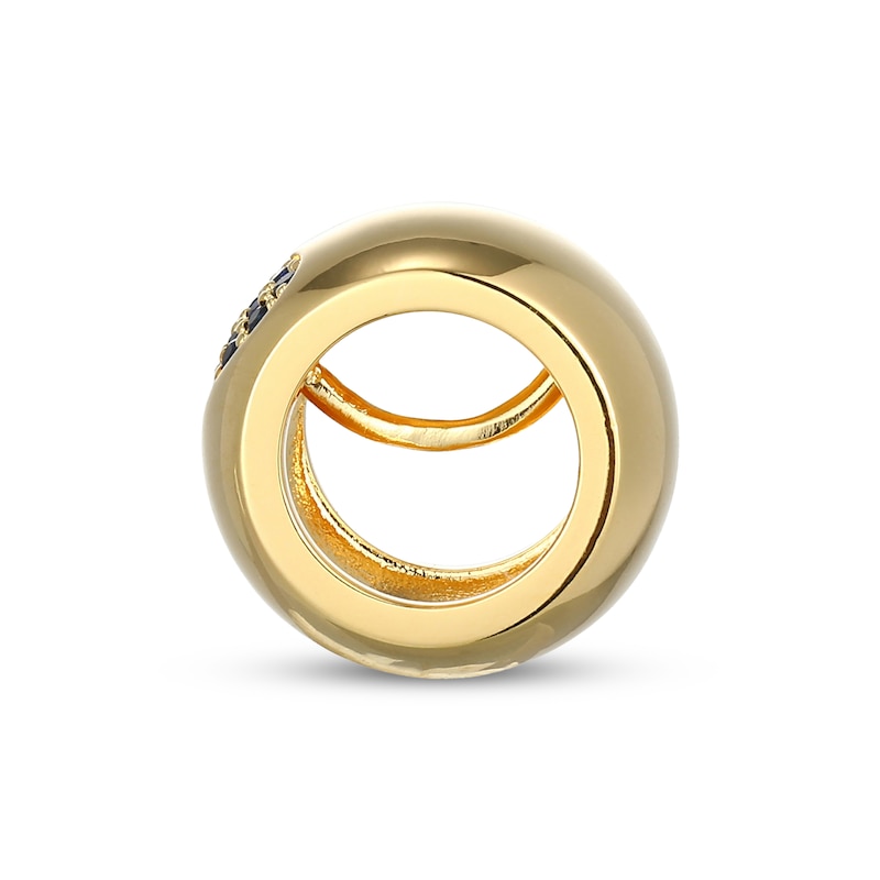 Main Image 3 of STUDIO BY KAY Blue Lab-Created Sapphire Heart Rondelle Charm 24K Yellow Gold Vermeil Sterling Silver