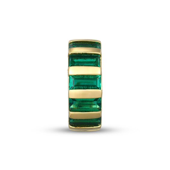 STUDIO BY KAY Baguette-Cut Lab-Created Emerald East-West Rondelle Charm 24K Yellow Gold Vermeil Sterling Silver