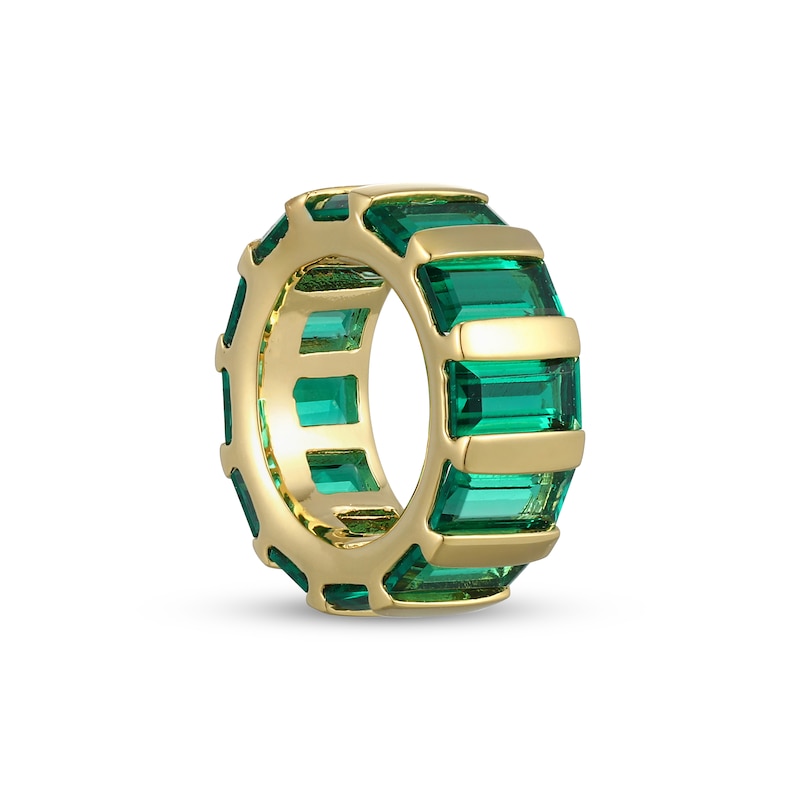 Main Image 2 of STUDIO BY KAY Baguette-Cut Lab-Created Emerald East-West Rondelle Charm 24K Yellow Gold Vermeil Sterling Silver