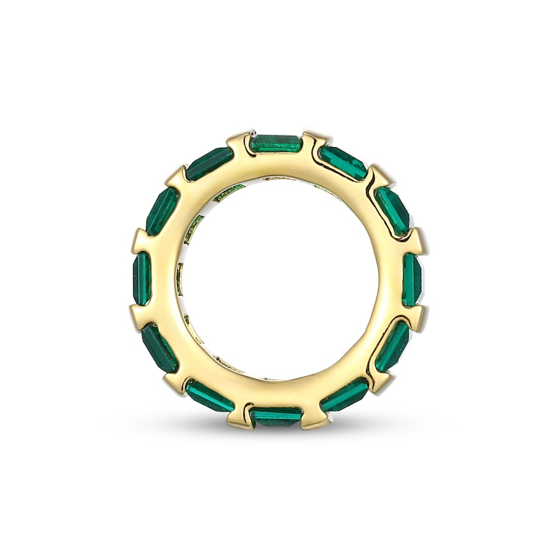 Main Image 3 of STUDIO BY KAY Baguette-Cut Lab-Created Emerald East-West Rondelle Charm 24K Yellow Gold Vermeil Sterling Silver