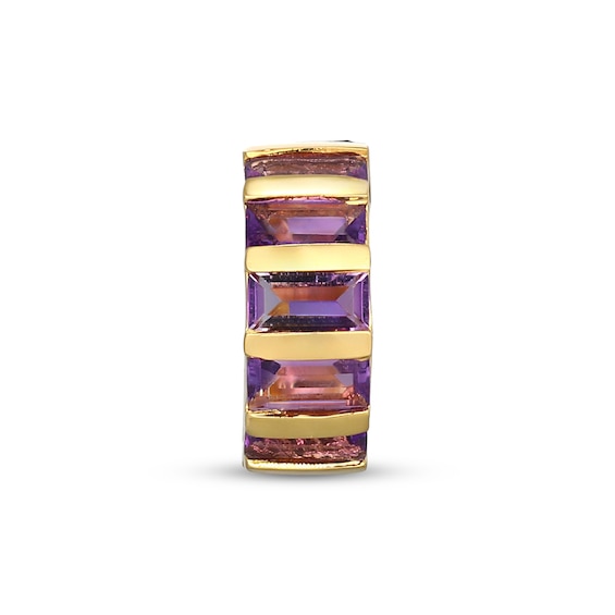 STUDIO BY KAY Baguette-Cut Amethyst East-West Rondelle Charm 24K Yellow Gold Vermeil Sterling Silver