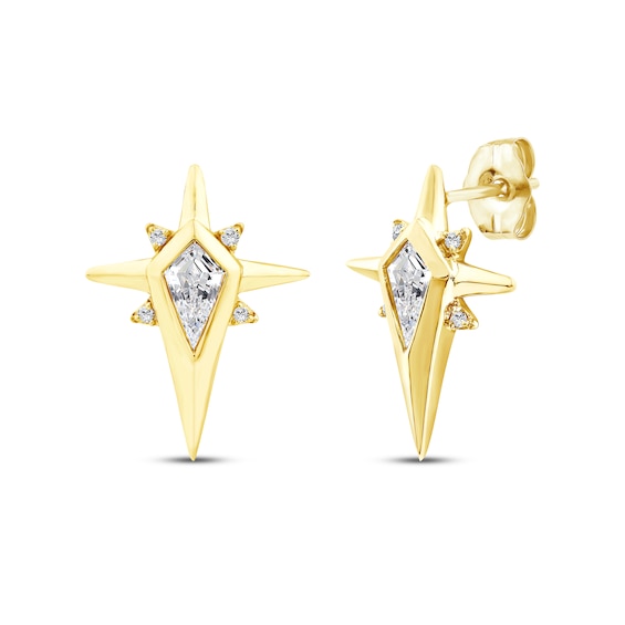 KAY Lab-Grown Diamonds Kite-Shaped Starburst Stud Earrings 1/3 ct tw 10K Yellow Gold