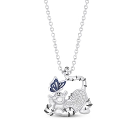 Disney Treasures Winnie the Pooh "Tigger" Lab-Grown Diamond Necklace 1/20 ct tw Sterling Silver 19"