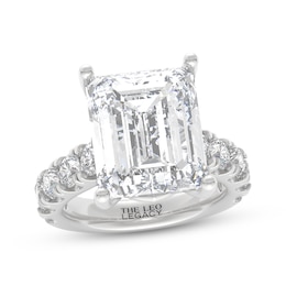THE LEO Legacy Lab-Grown Diamond Certified Emerald-Cut Engagement Ring 10-3/4 ct tw 14K White Gold