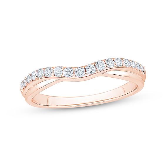 Now + Forever Diamond Contour Wedding Band 1/4 ct tw 14K Rose Gold