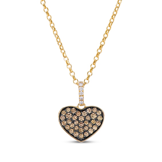 Le Vian Diamond Heart Necklace 3/8 ct tw 14K Honey Gold 19"