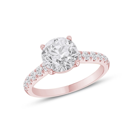 Now + Forever Pave Lab-Grown Diamond Engagement Ring Setting 3/8 ct tw 14K Rose Gold