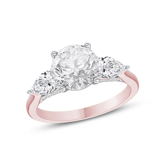 Memories Moments Magic Natural Diamond Three-Stone Engagement Ring Setting 1 ct tw 14K Rose Gold