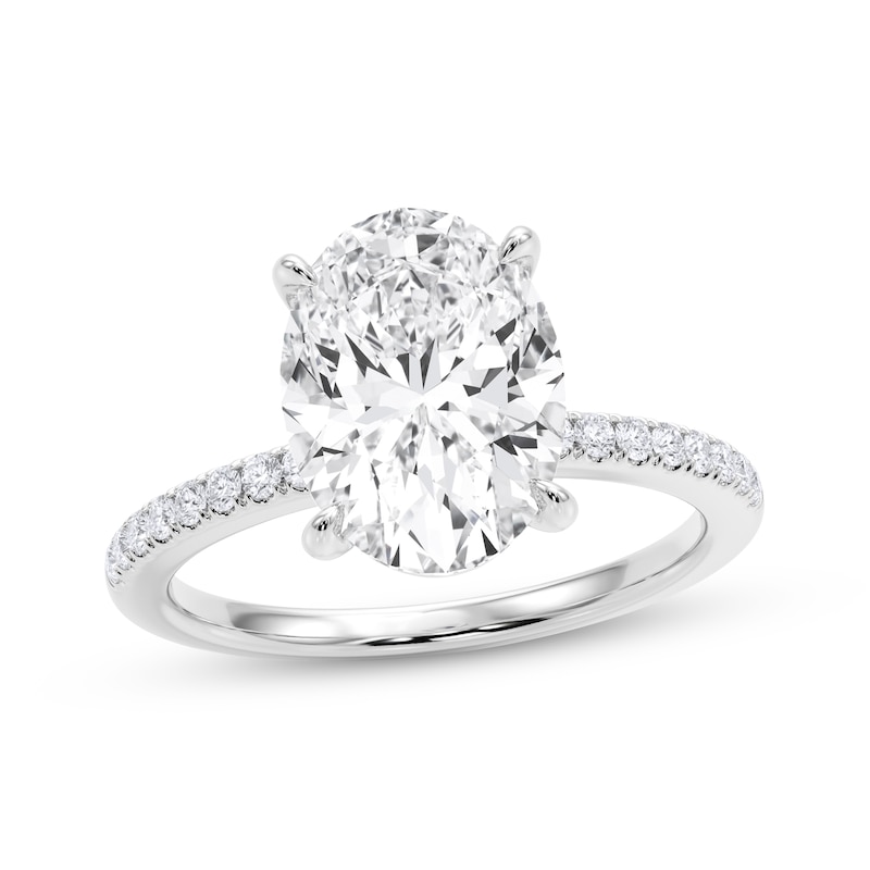 Main Image 1 of Now + Forever Lab-Grown Diamonds Certified Oval-Cut Engagement Ring 3-1/5 ct tw 14K White Gold
