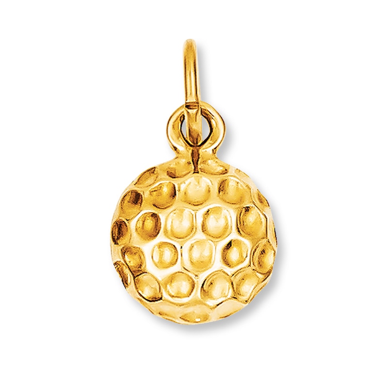 Main Image 1 of Golf Ball Charm 14K Yellow Gold