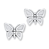 Thumbnail Image 0 of Butterfly Earrings 14K White Gold