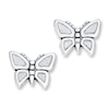 Thumbnail Image 1 of Butterfly Earrings 14K White Gold