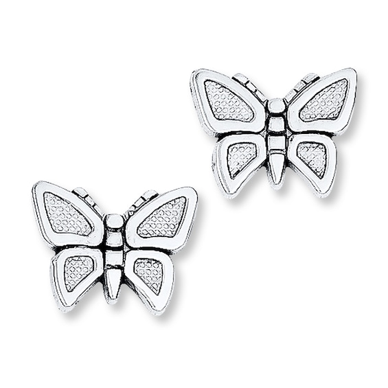 Butterfly Earrings 14K White Gold