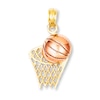Thumbnail Image 1 of Basketball & Hoop Charm 14K Two-Tone Gold