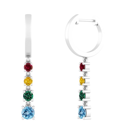 Birthstone Family & Mother's Drop Earrings (2-4 Stones)