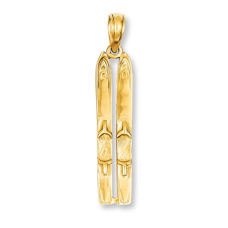 Main Image 1 of Ski Charm 14K Yellow Gold