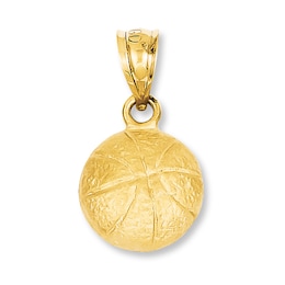 Basketball Charm 14K Yellow Gold