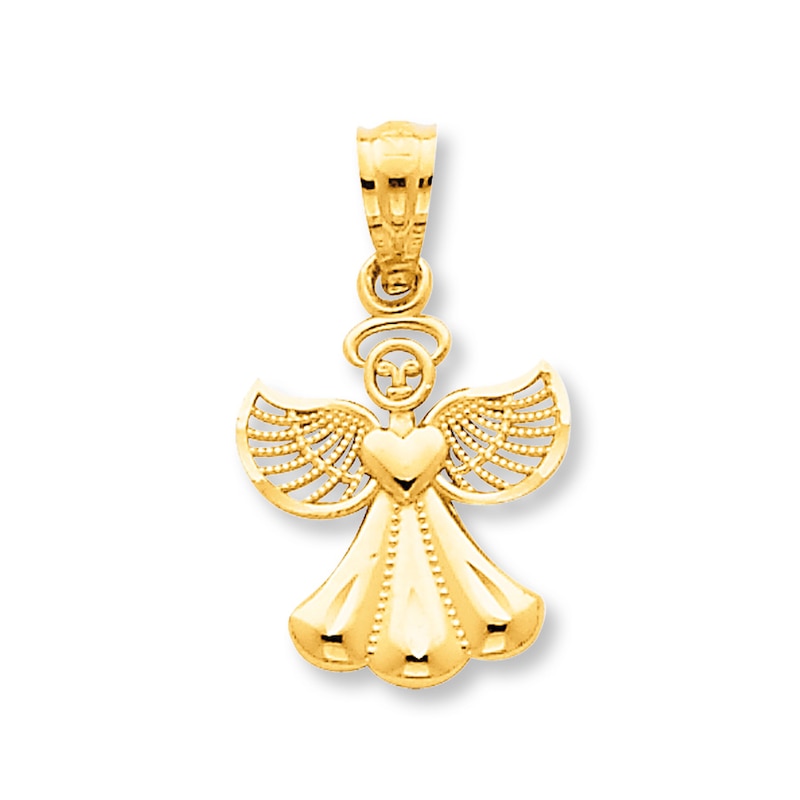 Main Image 1 of Guardian Angel Charm 14K Yellow Gold