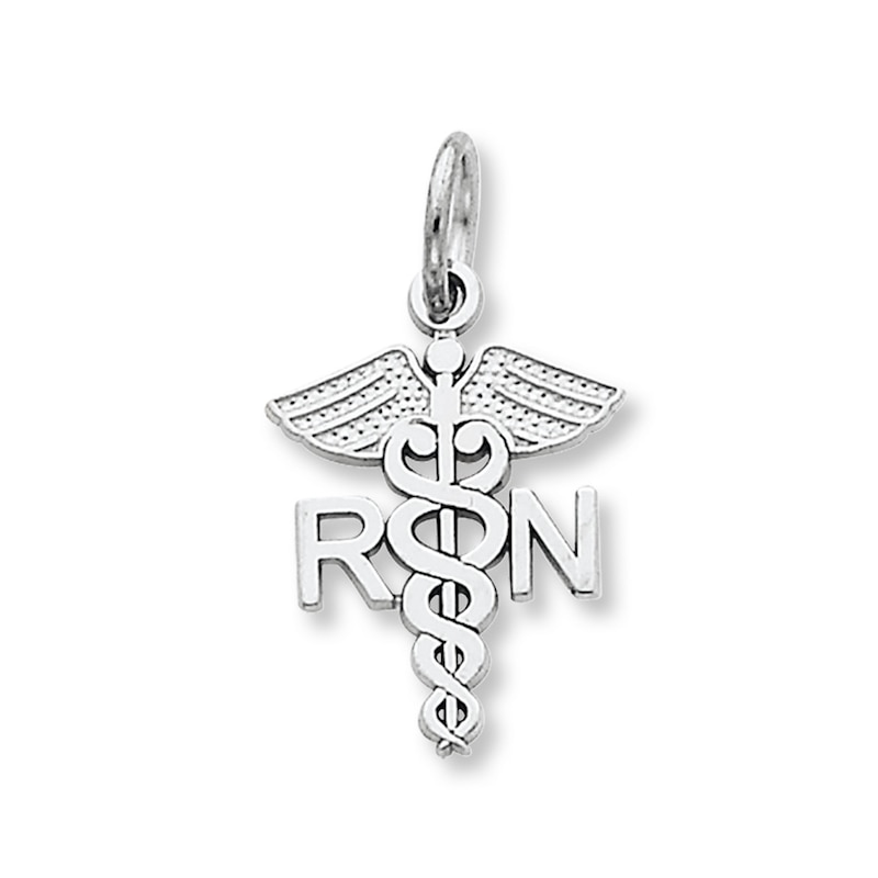 Main Image 1 of Nurse Charm 14K White Gold