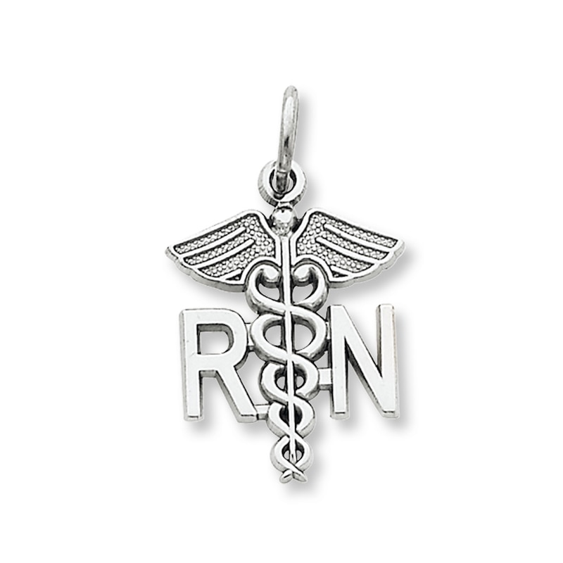 Main Image 1 of Nurse Charm 14K White Gold