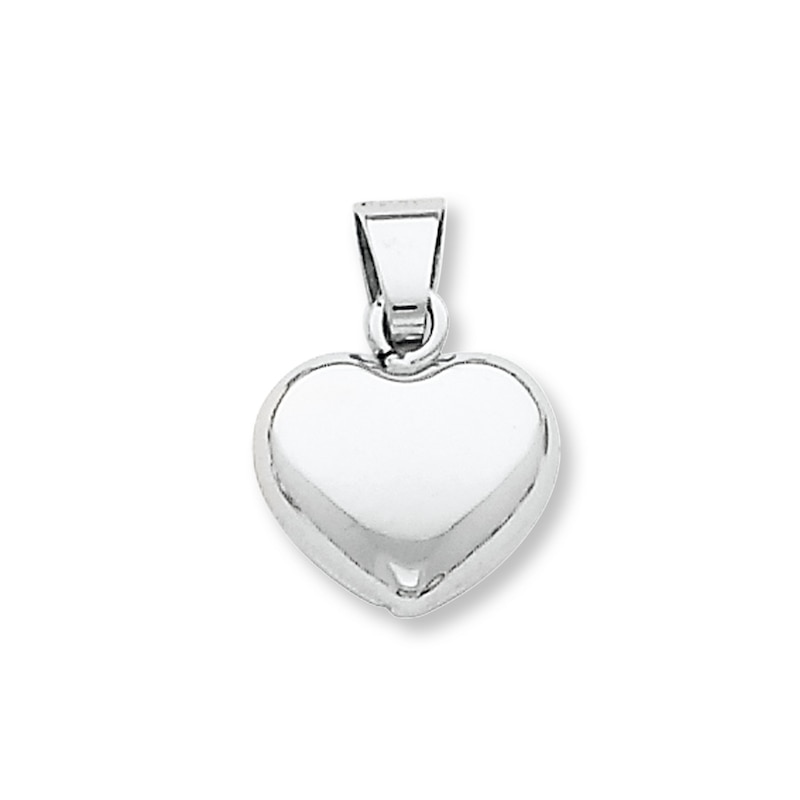 Main Image 1 of Heart Charm 14K White Gold