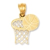 Thumbnail Image 1 of Basketball & Hoop Charm 14K Yellow Gold