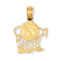 Basketball Charm 14K Yellow Gold