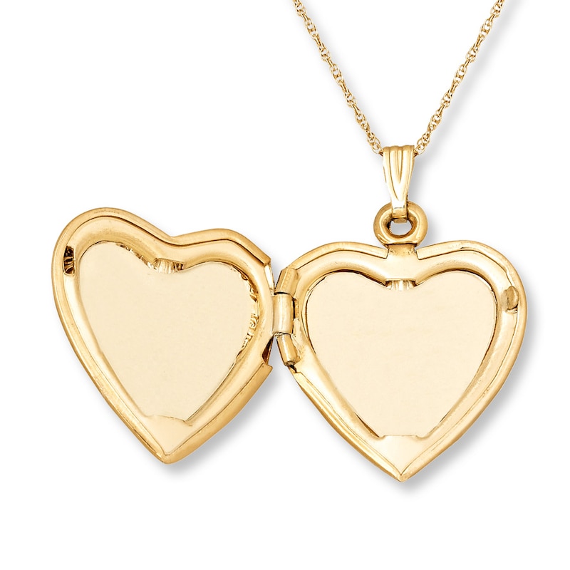 Gold Heart Locket Pendant Necklace