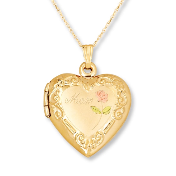 14k white And Yellow Gold Mom with Heart Pendant 