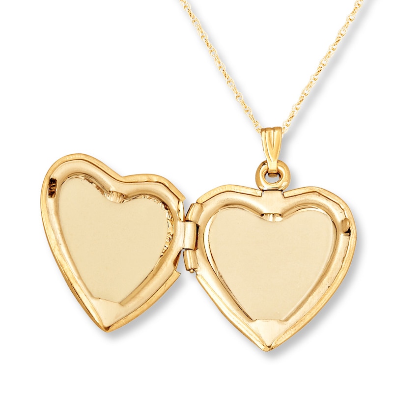 Main Image 2 of &quot;Mom&quot; Heart Locket 14K Yellow Gold 18&quot;