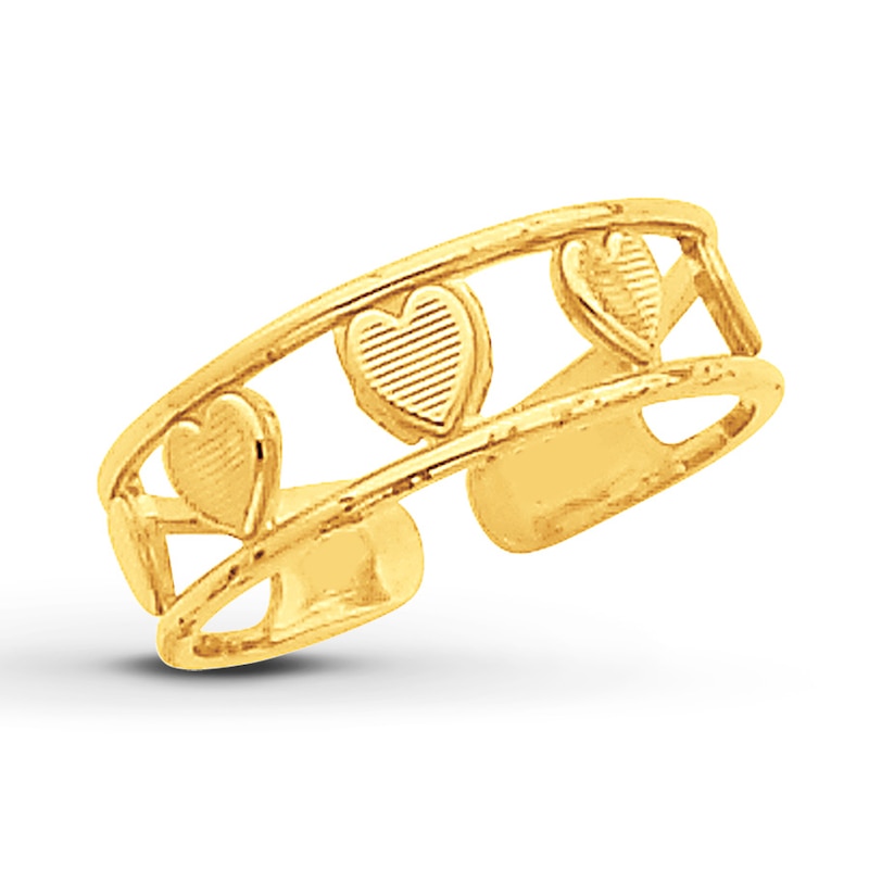 Heart Toe Ring 14K Yellow Gold