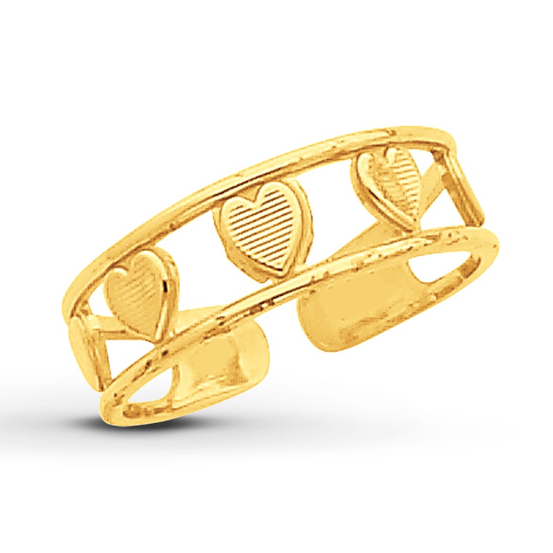 Main Image 1 of Heart Toe Ring 14K Yellow Gold