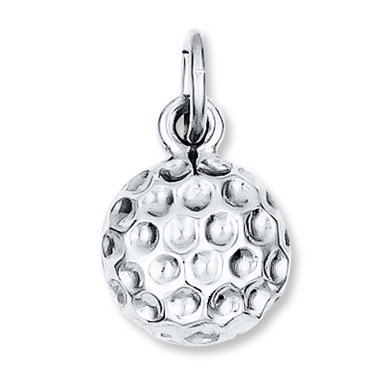 Main Image 1 of Golf Ball Charm 14K White Gold