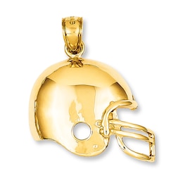 Football Helmet Charm 14K Yellow Gold
