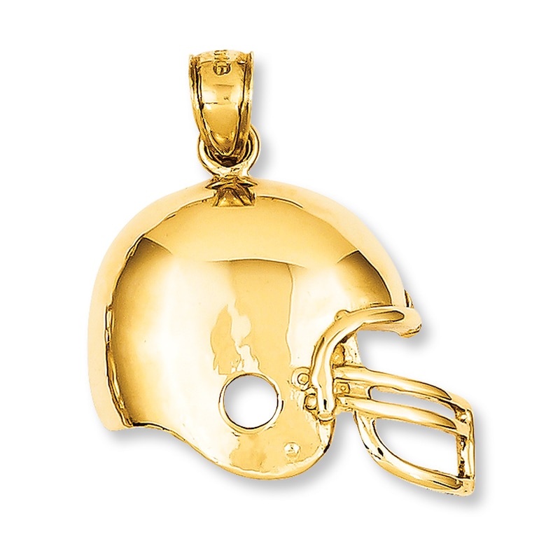 Main Image 1 of Football Helmet Charm 14K Yellow Gold