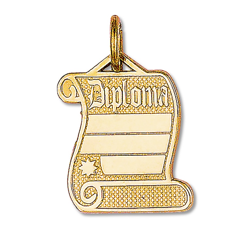 Main Image 1 of Engravable Diploma Charm 14K Yellow Gold