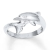 Thumbnail Image 1 of Dolphin Ring 14K White Gold