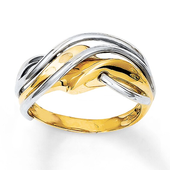 Dome Wave Ring 14K Two-Tone Gold