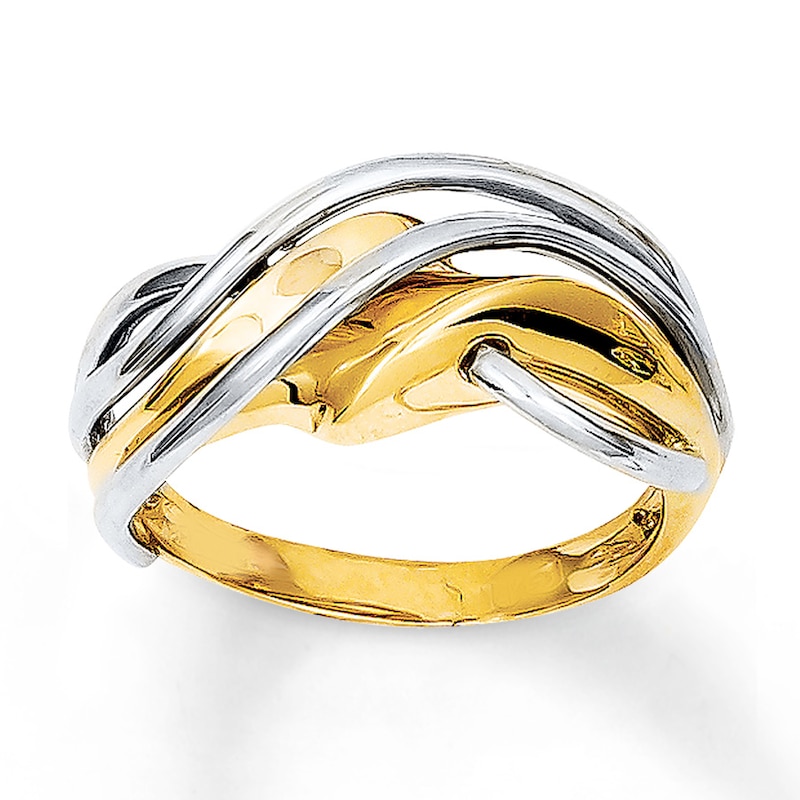 Main Image 1 of Dome Wave Ring 14K Two-Tone Gold