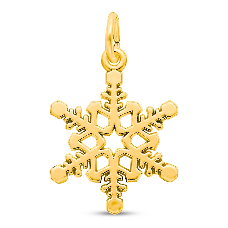 Snowflake Charm 14K Yellow Gold