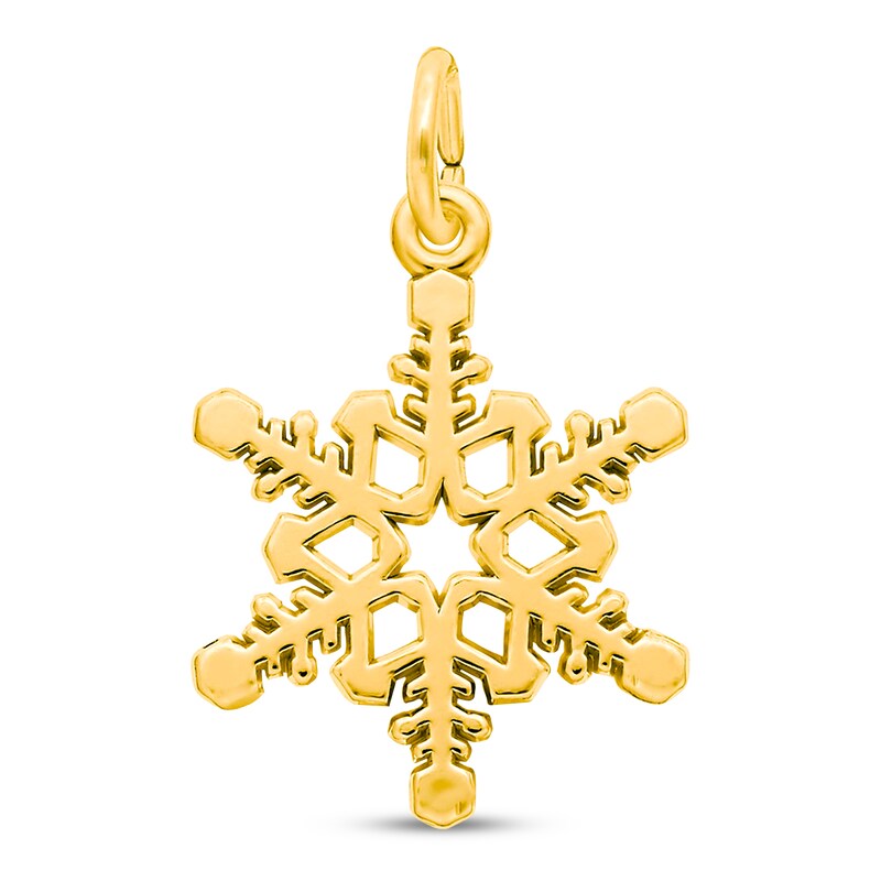 Main Image 1 of Snowflake Charm 14K Yellow Gold